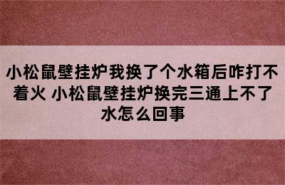 小松鼠壁挂炉我换了个水箱后咋打不着火 小松鼠壁挂炉换完三通上不了水怎么回事